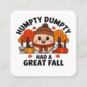 Humpty Dumpty, Grappige Thanksgiving Vierkante Visitekaartje