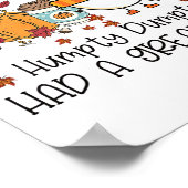 Humpty Dumpty had een geweldige Herfst Funny Egg T Poster (Hoek)