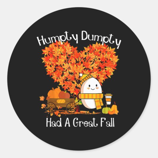 Humpty Dumpty had een geweldige Herfst herfstblade Ronde Sticker (Voorkant)