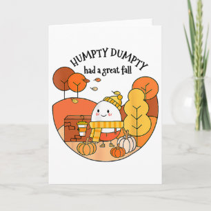 Humpty Dumpty Had Een Grote Dankzegging Herfst Kaart
