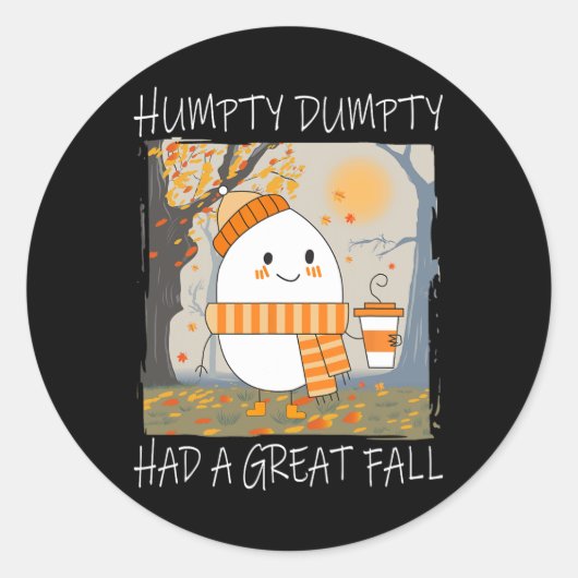 Humpty Dumpty had een grote Herfst najaar Thanksgi Ronde Sticker (Voorkant)