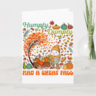 Humpty Dumpty Had Een Grote Val Gelukkig Thanksgiv Kaart