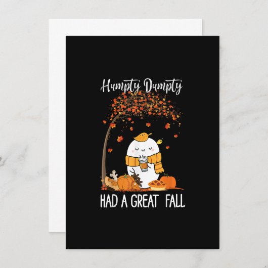 Humpty Dumpty Had Een Grote Val Pompoen Herfst Dan Kaart (Voorkant / Achterkant)