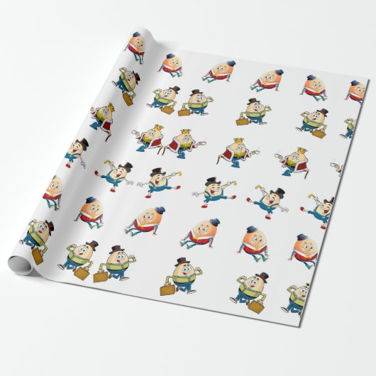 Humpty Dumpty Kids Verjaardag Cadeaupapier (Uitgerold)