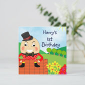 Humpty Dumpty kinder Cute Birthday Party Kaart (Staand voorkant)