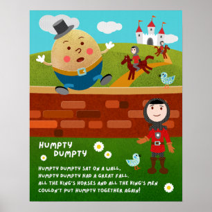 Humpty Dumpty kinderlied klasposter Poster