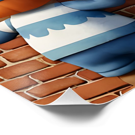 Humpty Dumpty kinderrijm waterverf op Perfect Poster (Hoek)