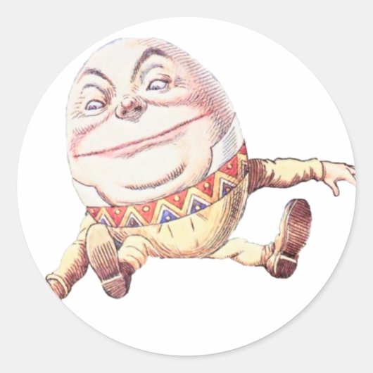 Humpty Dumpty Kleur Ronde Sticker (Voorkant)