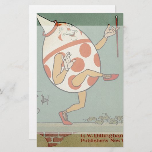 Humpty Dumpty,  moeder Goose Nursery Rhyme Briefpapier (Voorkant / Achterkant)