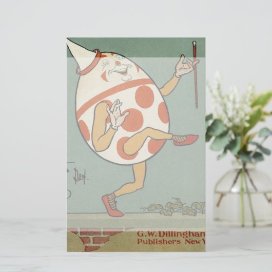 Humpty Dumpty,  moeder Goose Nursery Rhyme Briefpapier (Staand voorkant)