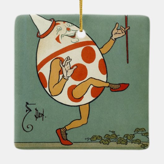 Humpty Dumpty, moeder Goose Nursery Rhyme Keramisch Ornament (Achterkant)