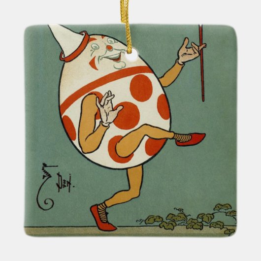 Humpty Dumpty,  moeder Goose Nursery Rhyme Keramisch Ornament (Voorkant)