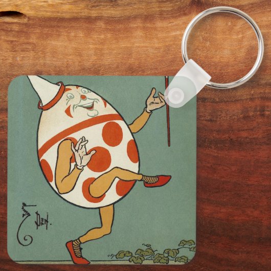 Humpty Dumpty,  moeder Goose Nursery Rhyme Sleutelhanger (Achterkant)