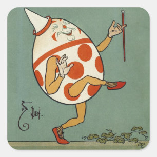Humpty Dumpty,  moeder Goose Nursery Rhyme Vierkante Sticker