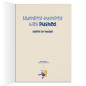 Humpty Dumpty News Flash Funny Birthday Kaart (Binnen (Rechts))