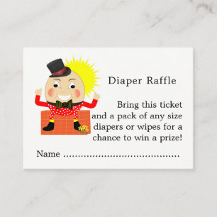 Humpty Dumpty Nursery Rhyme Baby Luier Raffle Informatiekaartje