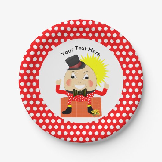 Humpty Dumpty Nursery Rhyme Cute Personalized Papieren Bordje (Voorkant)