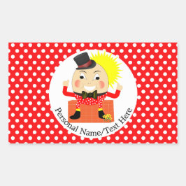 Humpty Dumpty Nursery Rhyme Schattige gepersonalis Rechthoekige Sticker