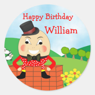 Humpty Dumpty Nursery Rhyme Theme Ronde Sticker
