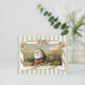 Humpty Dumpty on blue and white stripes Briefkaart (Staand voorkant)