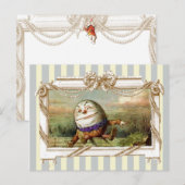 Humpty Dumpty on blue and white stripes Briefkaart (Voorkant / Achterkant)