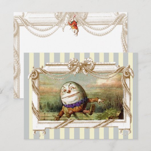 Humpty Dumpty on blue and white stripes Briefkaart (Voorkant / Achterkant)