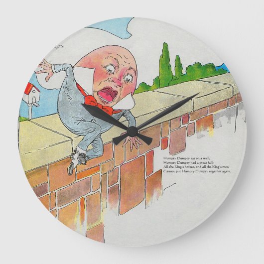 Humpty Dumpty op Muur Moeder Gans Kwekerij Rijm Grote Klok (Voorkant)