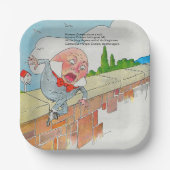 Humpty Dumpty op Muur Moeder Gans Kwekerij Rijm Papieren Bordje (Voorkant)