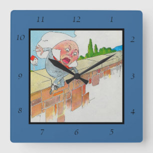 Humpty Dumpty op Muur Moeder Gans Kwekerij Rijm Vierkante Klok