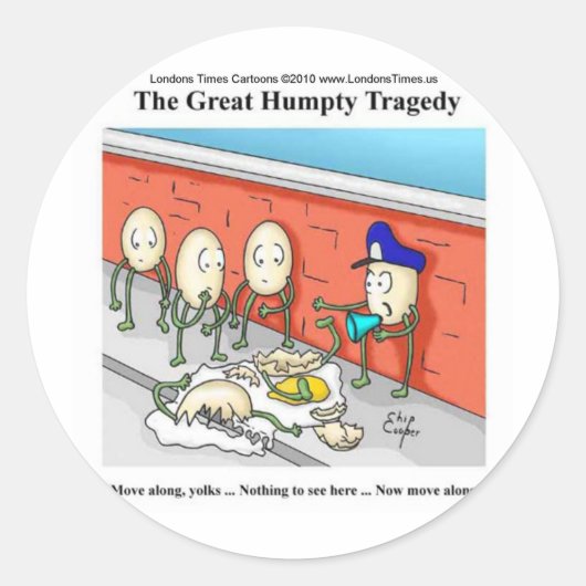 Humpty Dumpty Police Investigation Funny Gifts Ronde Sticker (Voorkant)
