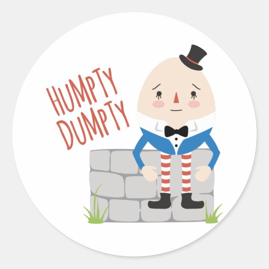 Humpty Dumpty Ronde Sticker (Voorkant)