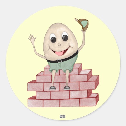 Humpty Dumpty Ronde Sticker (Voorkant)