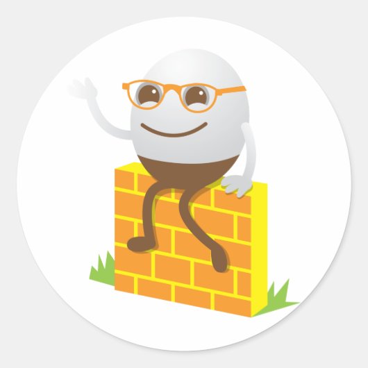 Humpty Dumpty Ronde Sticker (Voorkant)