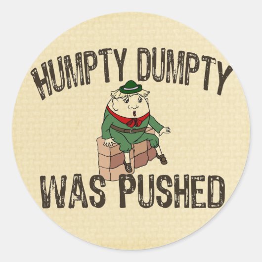 Humpty Dumpty Ronde Sticker (Voorkant)
