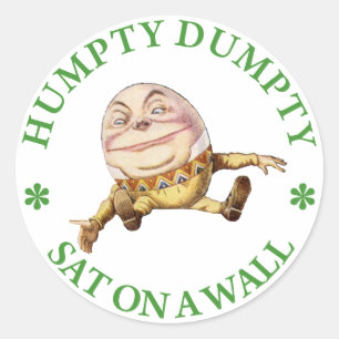 Humpty Dumpty Sat on the Wall Ronde Sticker
