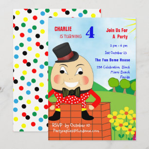 Humpty Dumpty Thleed Kids Birthday Party Editable Kaart