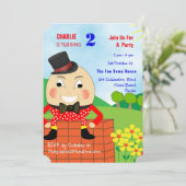 Humpty Dumpty Thleed Kids Birthday Party Editable Kaart (Staand voorkant)