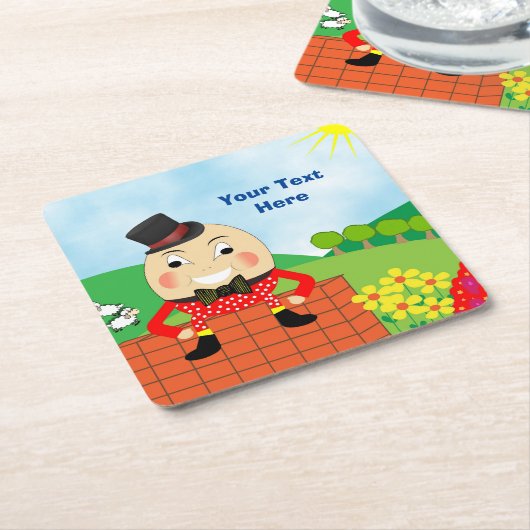 Humpty Dumpty Thleed Kids Birthday Party Editable Kartonnen Onderzetters (Schuin)