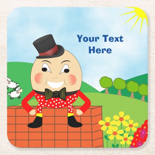 Humpty Dumpty Thleed Kids Birthday Party Editable Kartonnen Onderzetters (Voorkant)