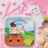 Humpty Dumpty Thleed Kids Birthday Party Editable Papieren Bordje (Feest)