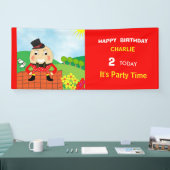 Humpty Dumpty Thleed Kids Birthday Party Editable Spandoek (Beurs)