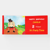 Humpty Dumpty Thleed Kids Birthday Party Editable Spandoek (Horizontaal)