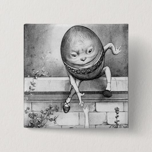 Humpty Dumpty Vierkante Button 5,1 Cm (Voorkant)