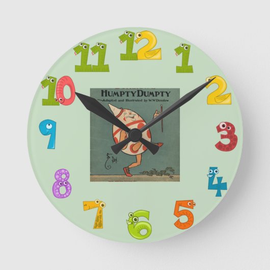 Humpty Dumpty Wall Clock Ronde Klok (Voorkant)