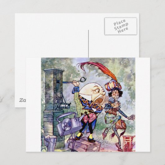 Humpty Dumpty wordt luidruchtig in Wonderland Briefkaart (Voorkant / Achterkant)