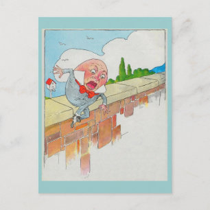 Humpty Dumpty zat aan de muur Briefkaart