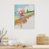 Humpty Dumpty zat aan de muur Poster (Keuken)
