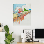 Humpty Dumpty zat aan de muur Poster (Thuiskantoor)