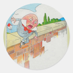 Humpty Dumpty zat aan de muur Ronde Sticker