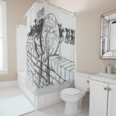 Humpty Dumpty zat op een muur Arthur Rackham Douchegordijn (In situ)